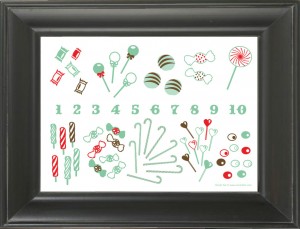 sweets counting numbers print